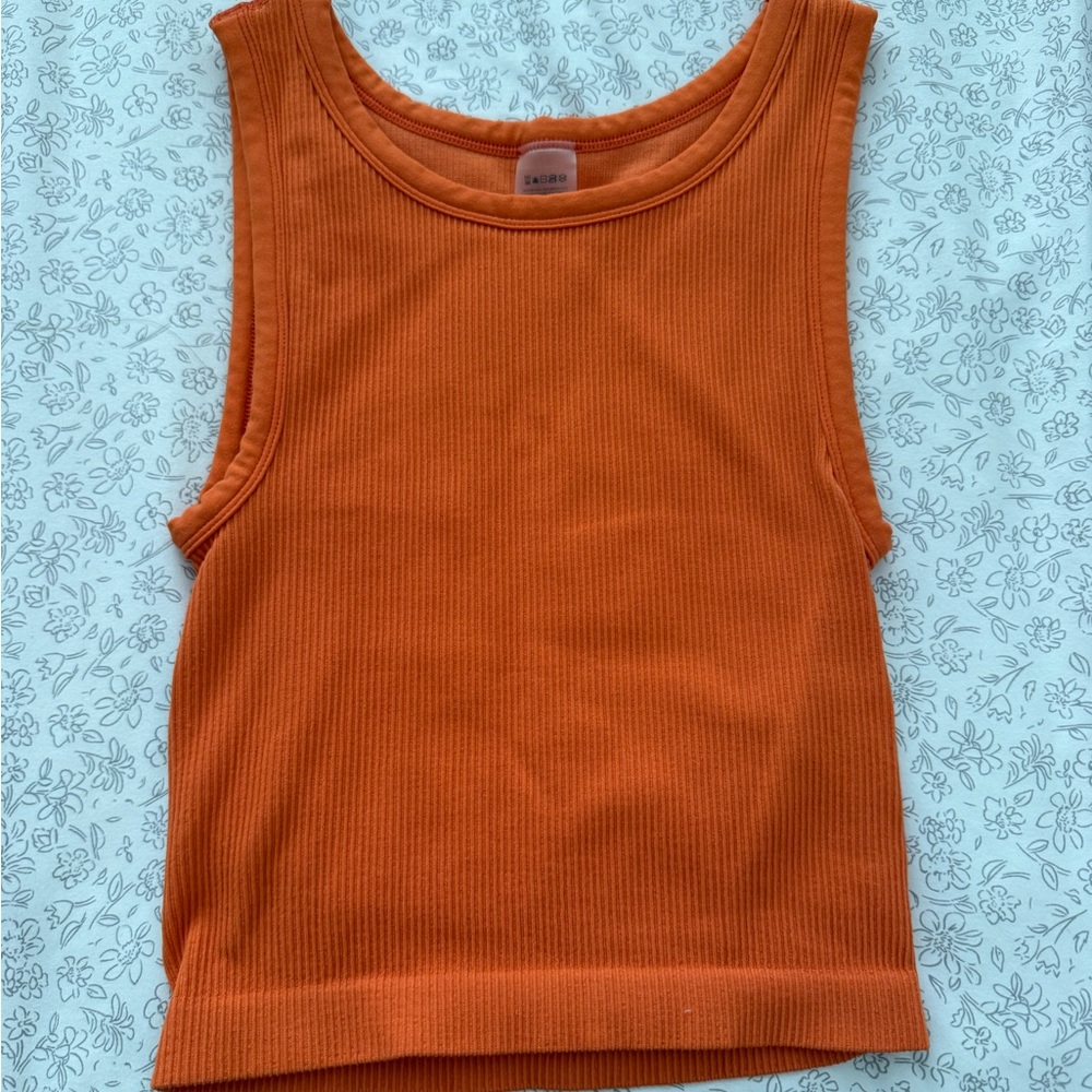 Sunday Best Bright Orange Sleeveless Top